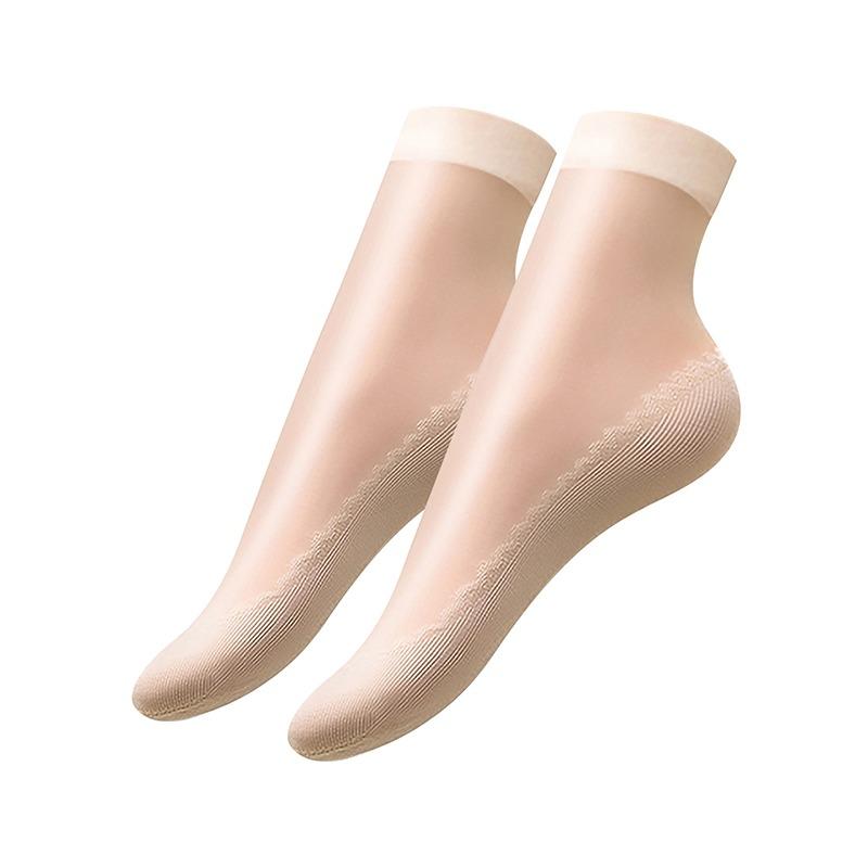 10pairs Womens Anti-Slip Socks ,Sweat Absorbing Cotton Bottom Velvet Socks, Ultrathin Breathable Summer Autumn Casual Sock