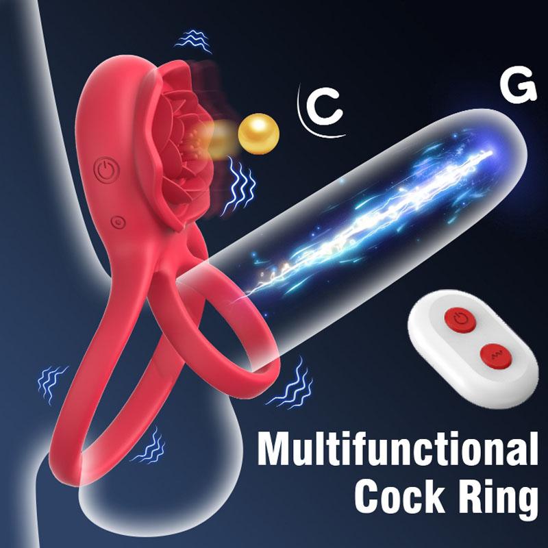 Adult Sex Toys for Men Women, 7 Vibrations Male Couple Sex Toy Vibrator Rings Vibrators for Men