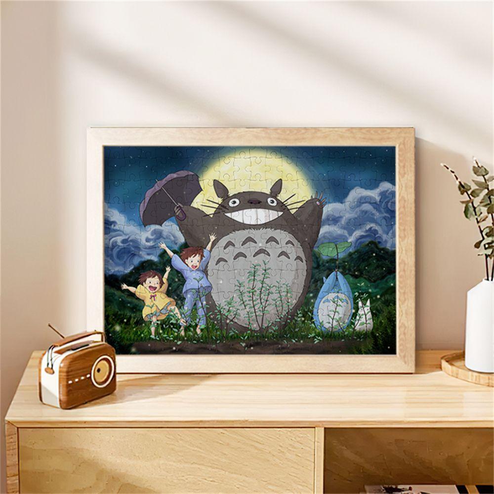 Studio Ghibli Totoro Drewniana Układanka Urocza Ozdoba&Drewniana Układanka Totoro Z Ramką DIY Dekoracja Biurka