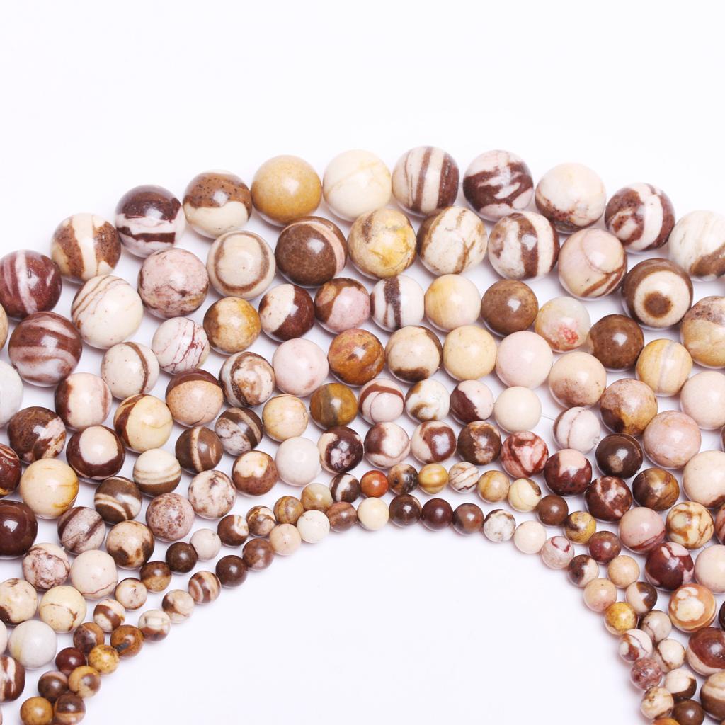 Round Beads 15" Strand Australia Zebra Jasper For Jewelry Making 4 6 8 10MM Natural Stone Pick Size DIY Bracelets Necklace