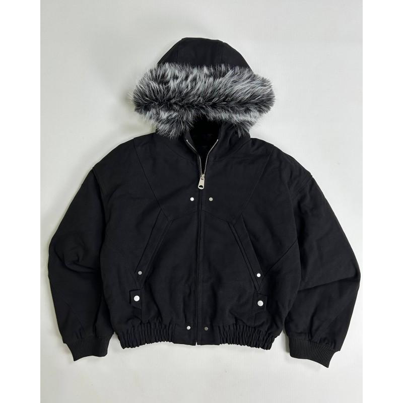 Oversized Hooded Cotton Blend Puffer Jacket