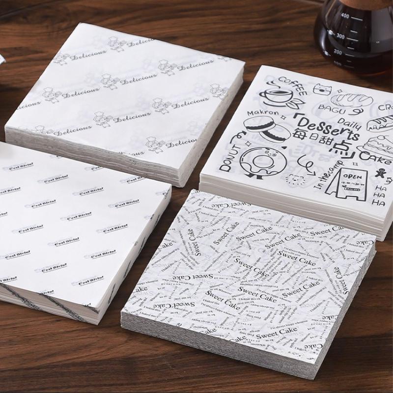 Frittiertes Hähnchen Pommes Öl-Abtrennblech Papier Burger Brot Öl-absorbierendes Papier Sandwich-Verpackungspapiere Backbleche Kuchen Bento-Boxen Polsterpapier