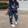 New Autumn And Winter Casual Sportswear Set Hoodie Sweater Set Women'S Chain Printing
