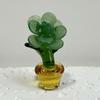 Mini Glass Rose Flower with Pot Colorful Rose Flower Ornaments Collectible Hand Blown Faux Crystal Flower Figurine for Mother's Day Birthday Table