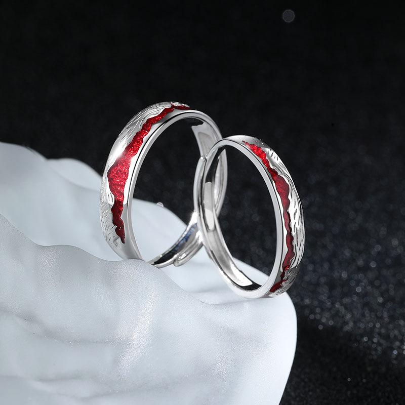 Love Ring Light Luxury Niche Design Couple Ring Opening Irregular Hand Jewelry