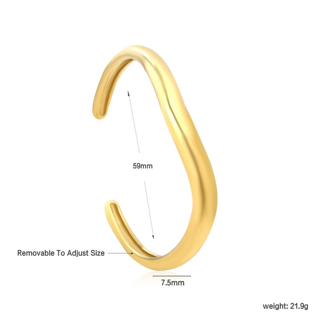 Vintage Geometric Open Cuff Bracelet Fashionable Personalized Jewelry High-End Gold Tone Bangle