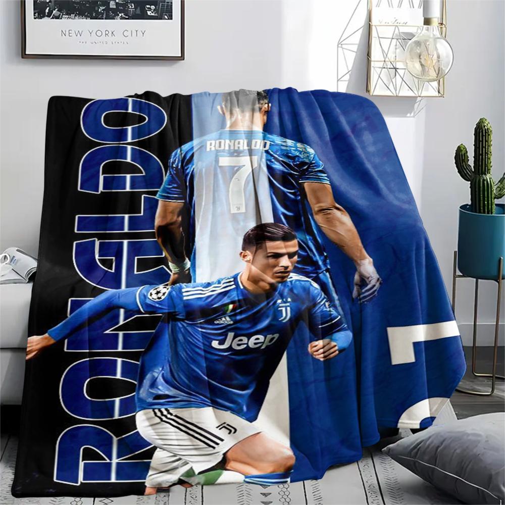 1 Stück C Ronaldo Aufdruck Flanelldecke, Hohe Qualität, Bequem für alle Jahreszeiten, Heimdekoration, Wärme und Komfort, Perfekt für Weihnachtsgeschenke