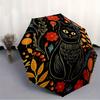 1pc Cat Flowers Automatic Open/Close Umbrella, Portable Folding Umbrella for Travel,suitable As a Gift for Various Festivals
