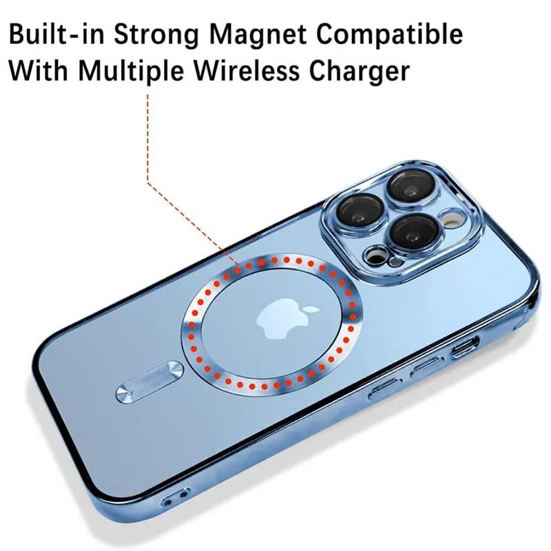 Transparente Magnetische Hülle Für iphone 17 Pro 16 15 14 13 12 11 Pro Max Plus Linsenschutz Für Magsafe Kabelloses Laden Hülle