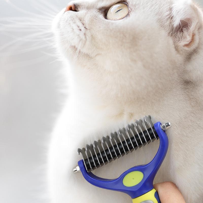 Dubbelsidig Hårborste för Husdjur för att Reda ut och Kamma Katter & Hundar