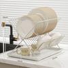 Non-slip Foldable Dish Drying Rack 2 Tier Plate Drying Shelf Kitchen Tableware Holder  Bow Plate