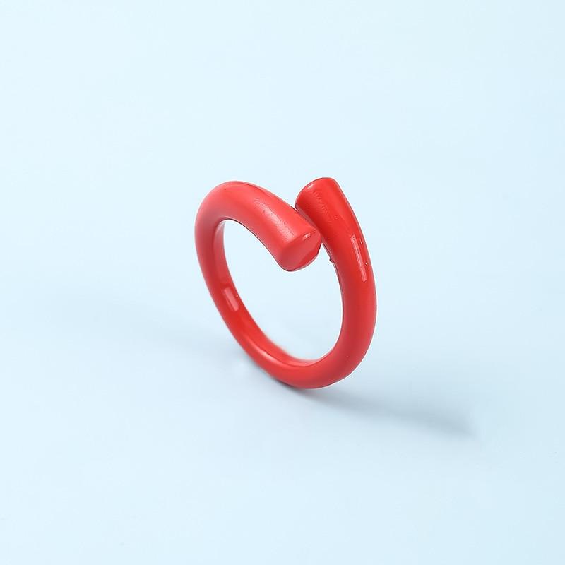 

Вінтажні панкові різнокольорові каблучки для пальців Bagues Модні ювелірні вироби для жінок Збільшені геометрії Відкриті каблучки для подарунків Anillos Ajustables Resizable кавун червоний колір