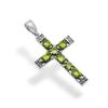 Vintage Peridot Cross Pendant: Sterling Silver Gemstone