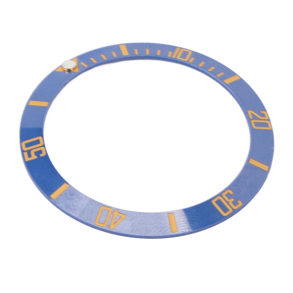 Watch Bezels Inserts Blue Circle with Gold Words Ceramics Watch Dial Bezel Ring for Replacements