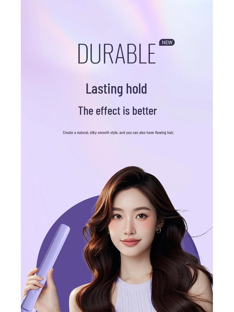 Dual-Use Negative Ion Hair Styler: Straightener & Curler - Gentle, Non-Damaging Heat Plate