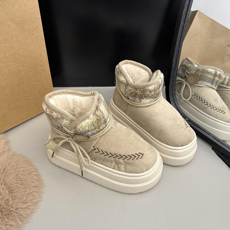 

Женские легкие удобные зимние теплые сноубутсы на толстой подошве с мягкой подкладкой, нескользящие, с амортизацией, повседневные спортивные высокие хлопковые ботинки 36/37