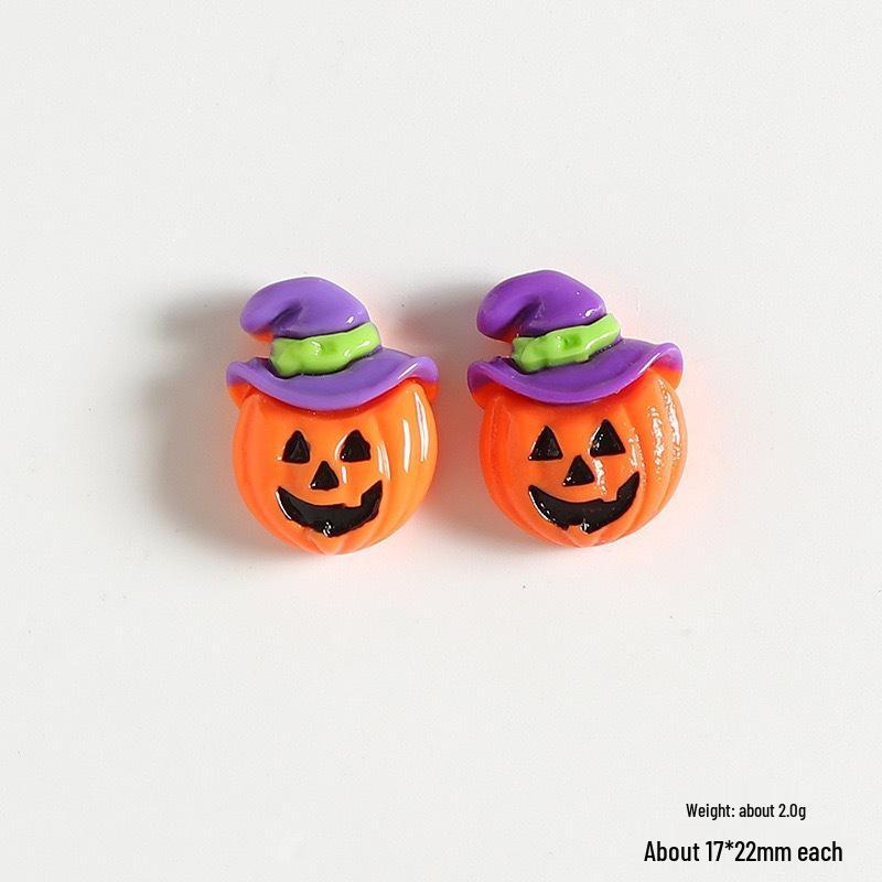 Halloween Resin Ghost & Pumpkin DIY Ornaments: Black Cat, Stickers, Hair & Phone Accessories
