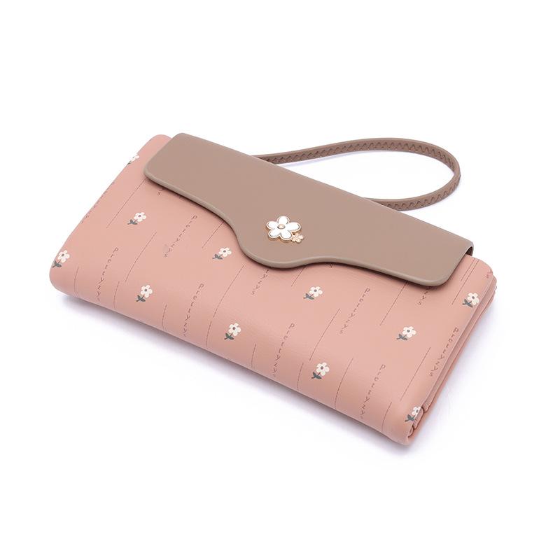 Women Wallets Floral Fresh Style Multi-Card Clutch, Long Wallet, Card Holder, Leather Clip, Coin Purse