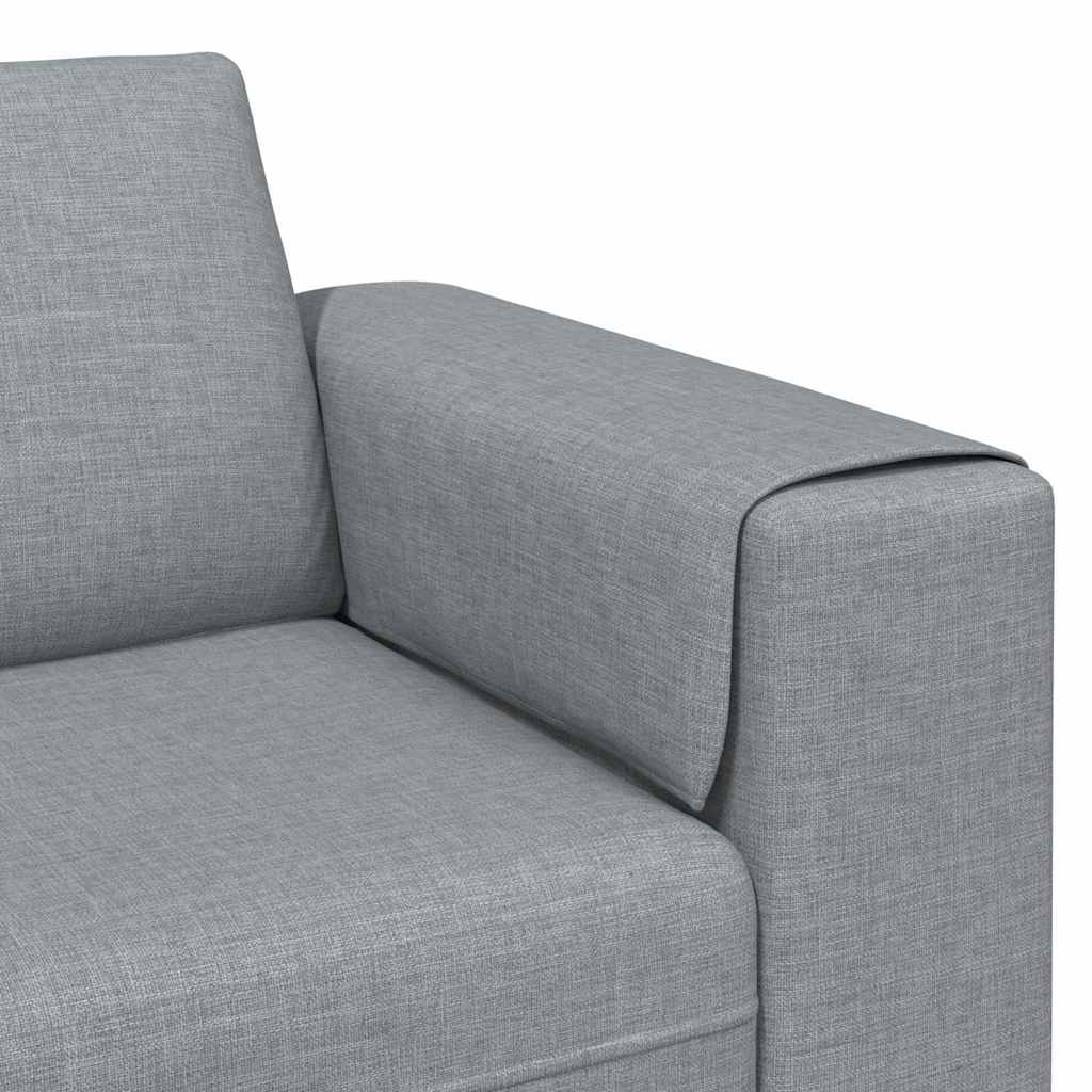 Living Room Sofa Light Grey 250 X 77 X 76 Cm Polyester