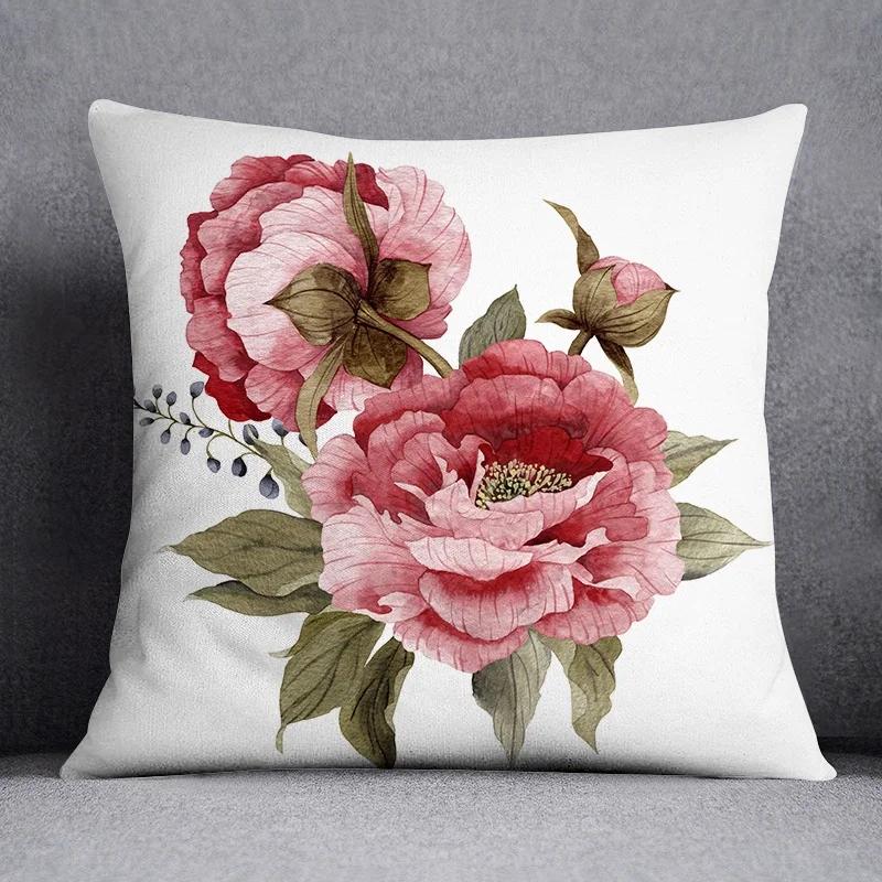 Fashion Classic Square Decorative Pillowcase Rose Pattern Living Room Sofa Cushion Pillow Home Decor
