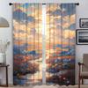 Curtains for Living Room Curtain Sky and Ocean Kitchen Curtains 2 Pieces Halloween Decoration Tulle for Bedroom Partition Camera