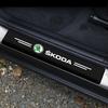 4 stuks Auto Deurplaat Koolstofvezel Drempelbeschermer Sticker voor Skoda Superb Octavia Kodiaq Yeti Rapid Karoq Fabia Kamiq Enyaq Vis