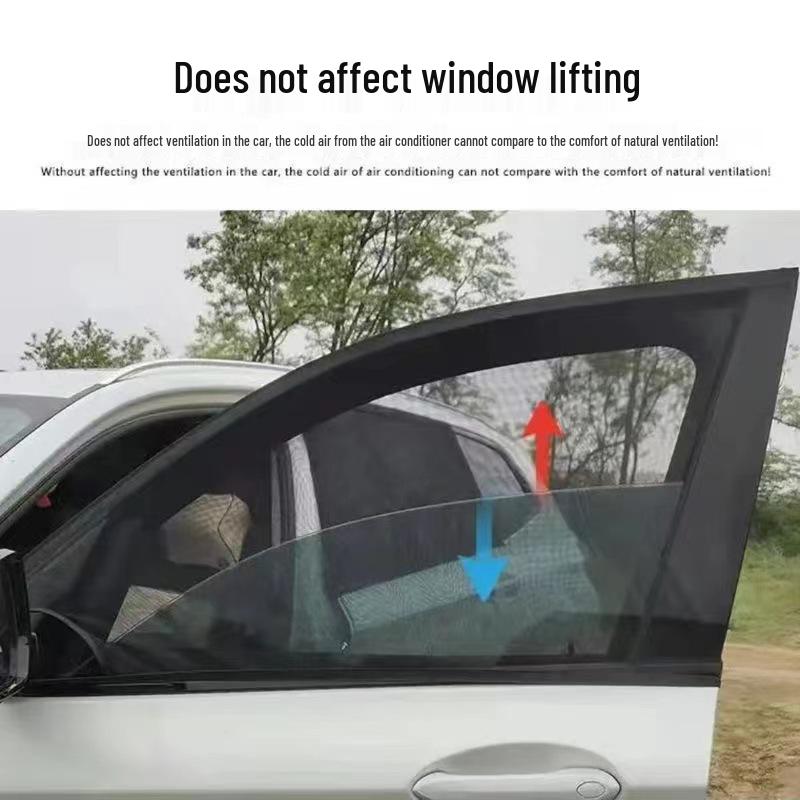 Car Side Window Mosquito Net and Sun Protection Curtain