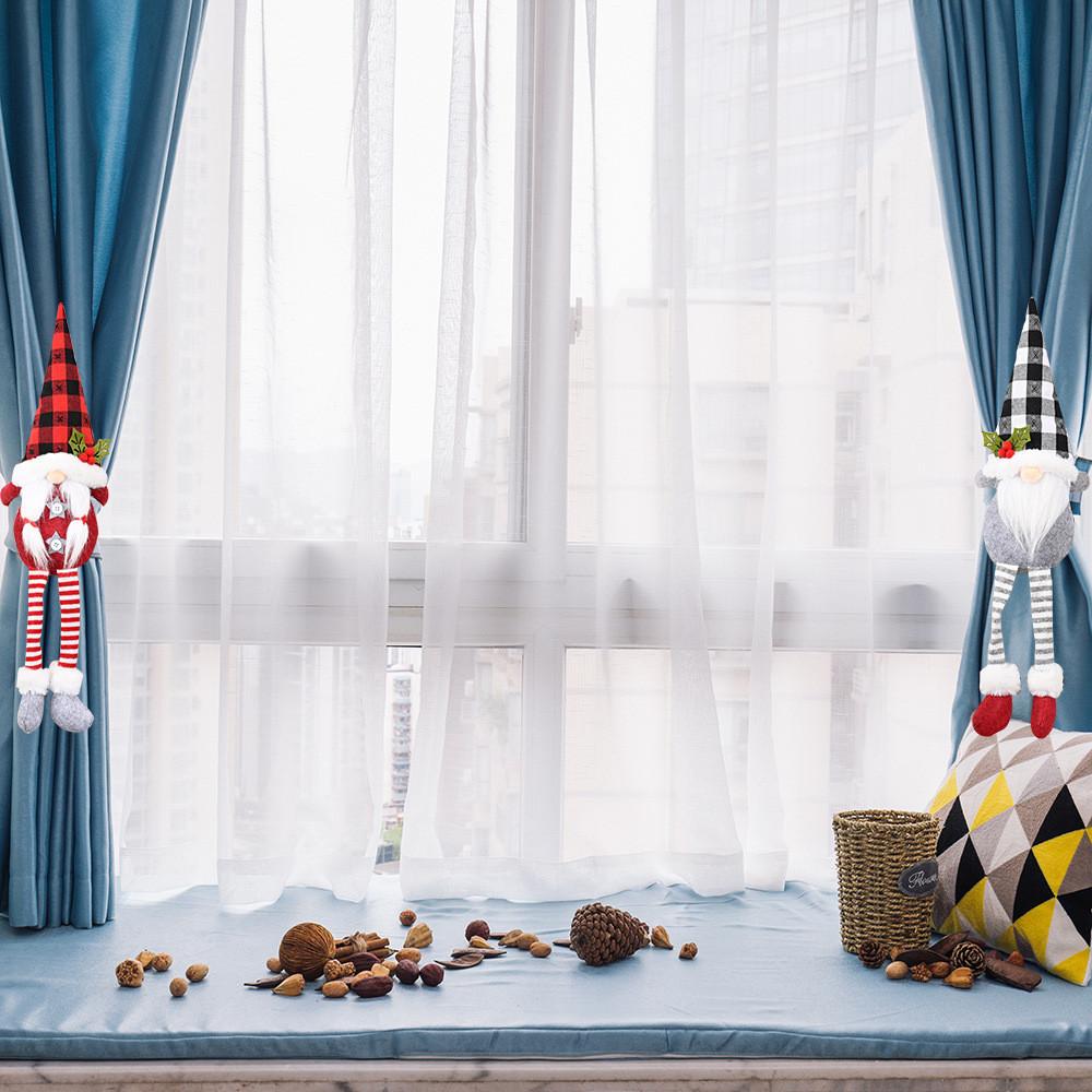 Curtain Christmas Adorable Hooks With Unique Forest Old Man Characters Perfect For Holiday Decor