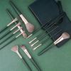 Hua Yang 14-Piece Green Cloud Makeup Brush Set: Super Soft Brushes for Powder, Foundation, and Blush.