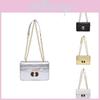 Stylish Modern Minimalist Lock Closure Small Square Bag For Women In Chic Colors