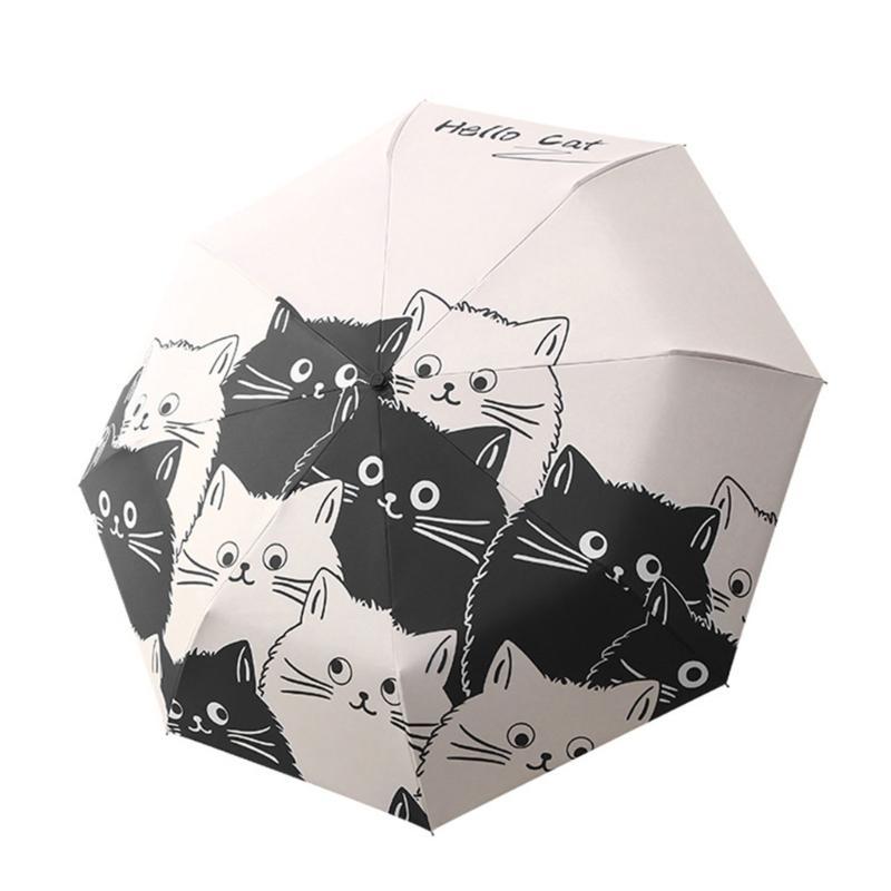 Cats Umbrella Manual/Automatic Large Sunscreen Sunshade Umbrella Sun Rain Parasol