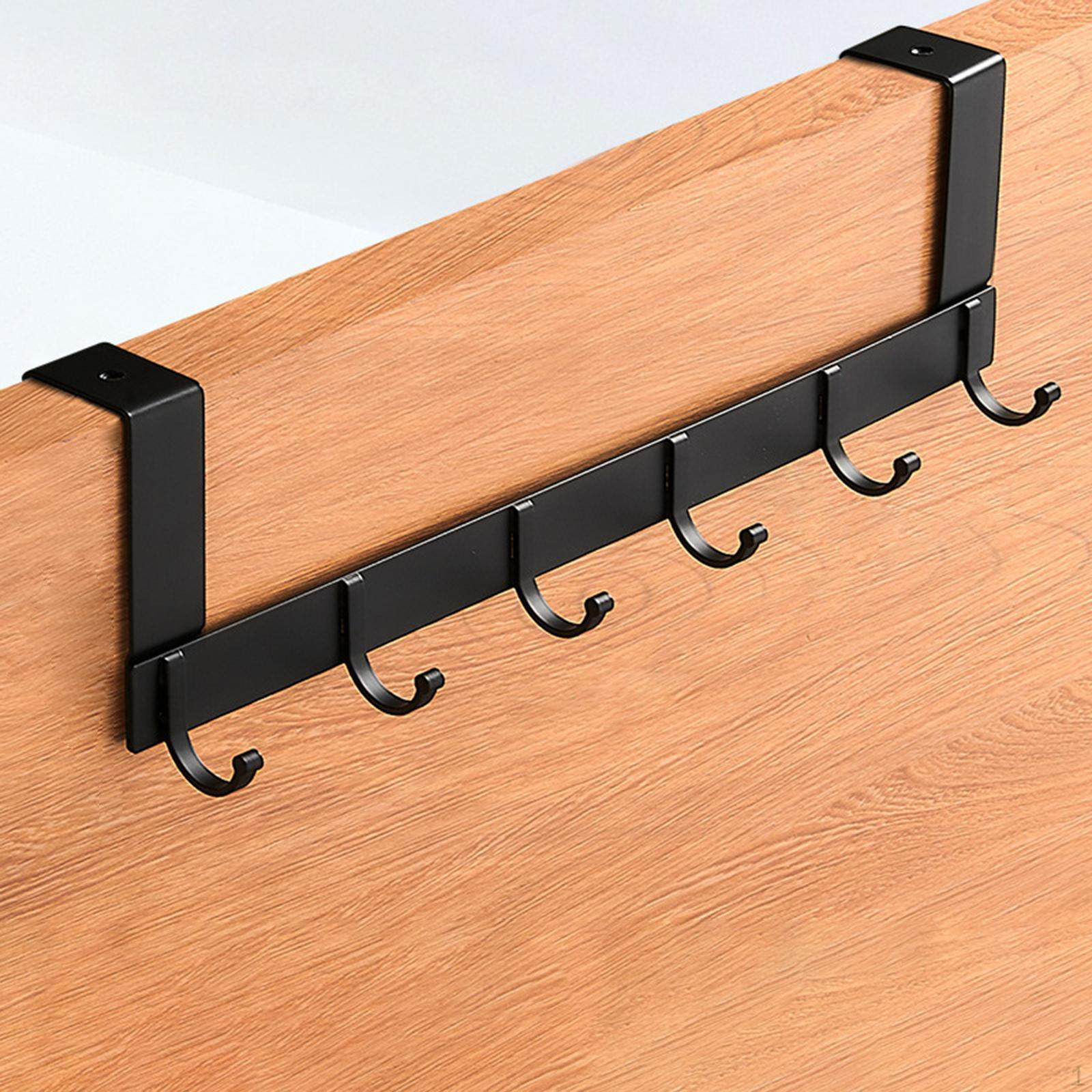 

Over Hooks, Door Hook, Hooks for Hanging Clothes, Wardrobe Doors, Towel Black Short 6 Hooks