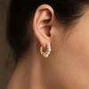 Elegant Resin Shell Geometric Flower Earrings For Women Statement Round Circle Hoop Earrings Party Wedding Jewelry Ear Buckle
