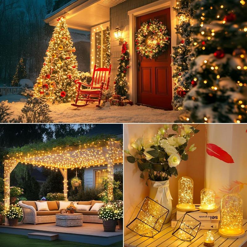 Solar Christmas Lights Outdoor Solar String Lights LED Fairy Lamp Twinkle Tree Light for Xmas Garden Patio Party Wedding Decor