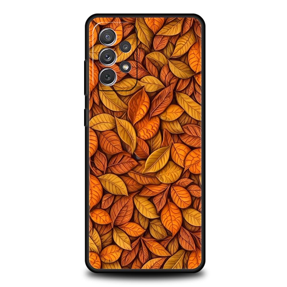 Cartoon Leaf Phone Case for Samsung Galaxy A55 A35 A15 A14 A13 A25 A54 A51 A71 A72 A73 A32 A52 A41 5G Soft TPU Shell Fundas Bags
