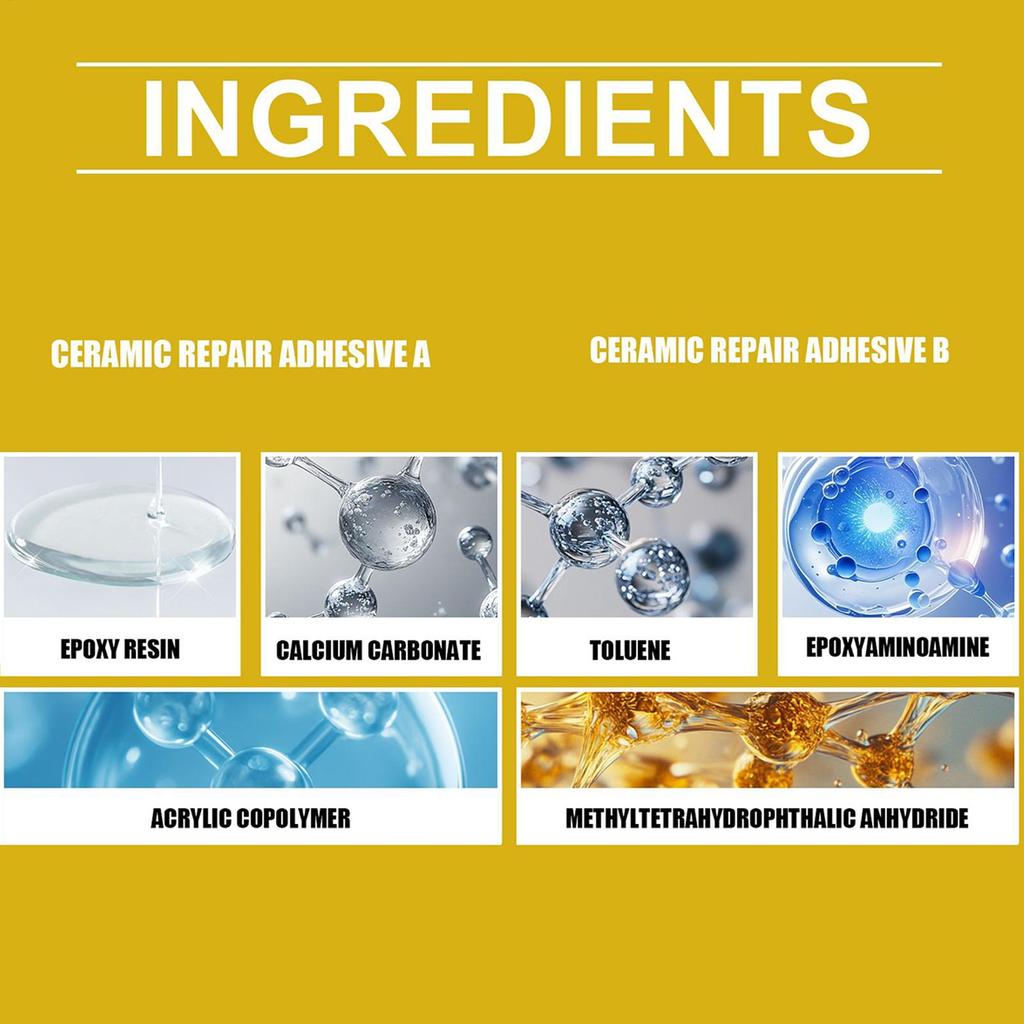 1 Set Keramik Reparaturset Klebstoff Keramik Gold Reparaturset Für Badewanne Waschtischplatte Kunsthandwerk Figuren Skulpturen Küchenspüle