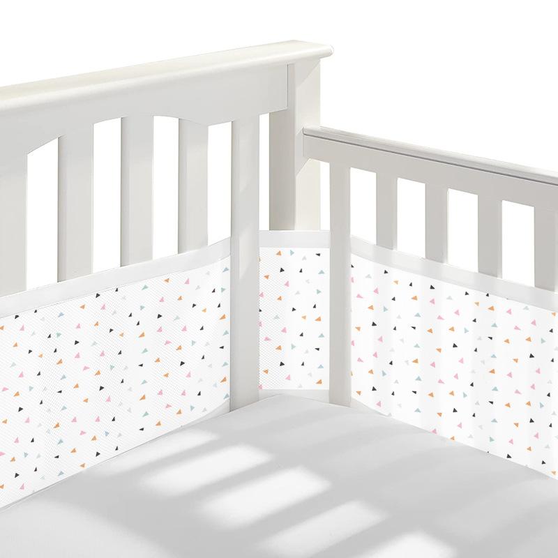 Breathable Mesh Crib Liner for Standard-Size Cribs (1 Panel 340x30 cm + 1 Panel 160x30 cm)