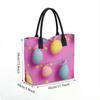  Easter Egg Printed Tote Bag Portable Large Capacity Handbag for Daily Use Shopping