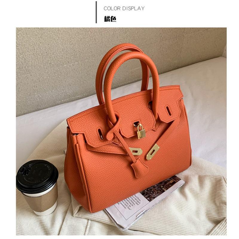 Textured Lychee Pattern Platinum Bag Women's Summer New Handheld Women's Bag Large Capacity Shoulder Messenger Bag