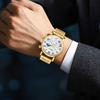 Business Gold Quartz Watches For Men Chronograph Calendar Man Watch Fashion Moon Phase Waterproof Men's Wristwatches