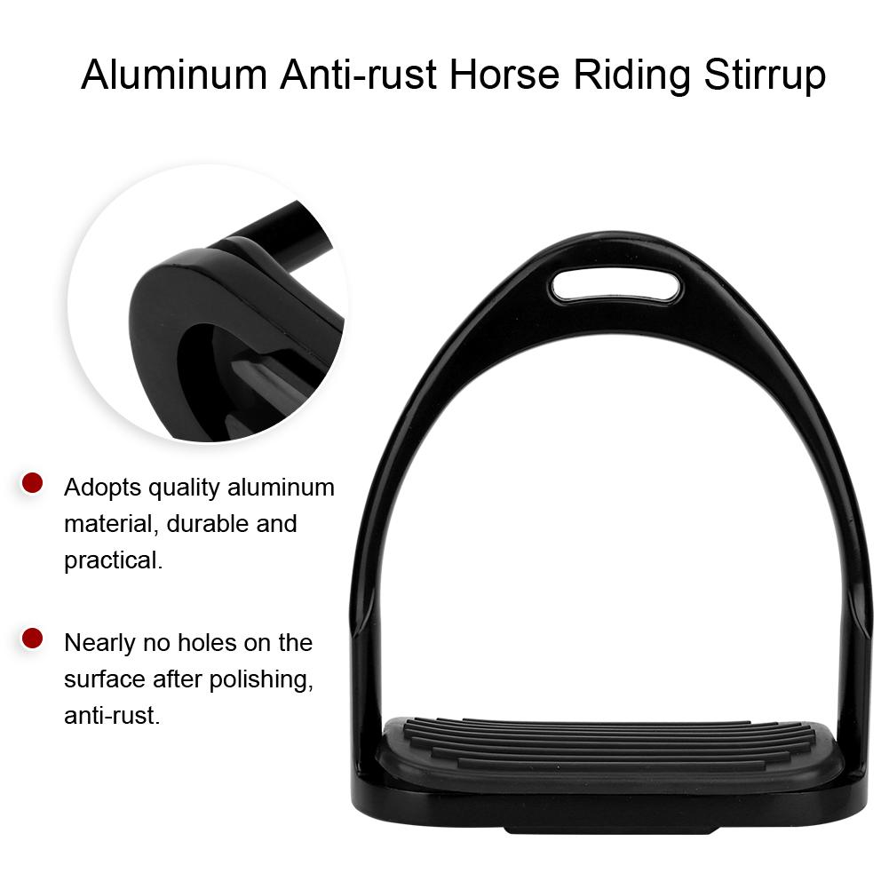 Colorful Horse Riding Stirrup Anti rust Lightweight Equestrian Aluminum Stirrup (black)