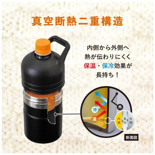 Atlas PET Bottle Holder, Insulated Water Bottle for Hot Water, Mini Size (300ml/500ml), Vacuum Insulated, Ivory, with Handle, Bottle-in-Bottle, ABIB-F