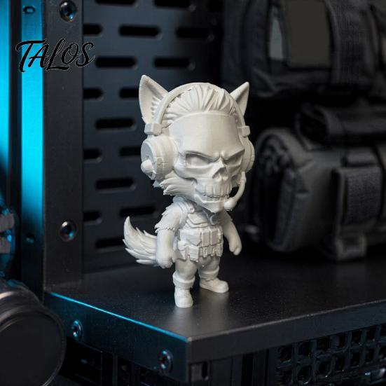 Gaming Room Table Decor 3D Printed Red Wolf Keychain, Force Action Figure Pendant, Game Character Collectible Key Ring Desktop Decorations with