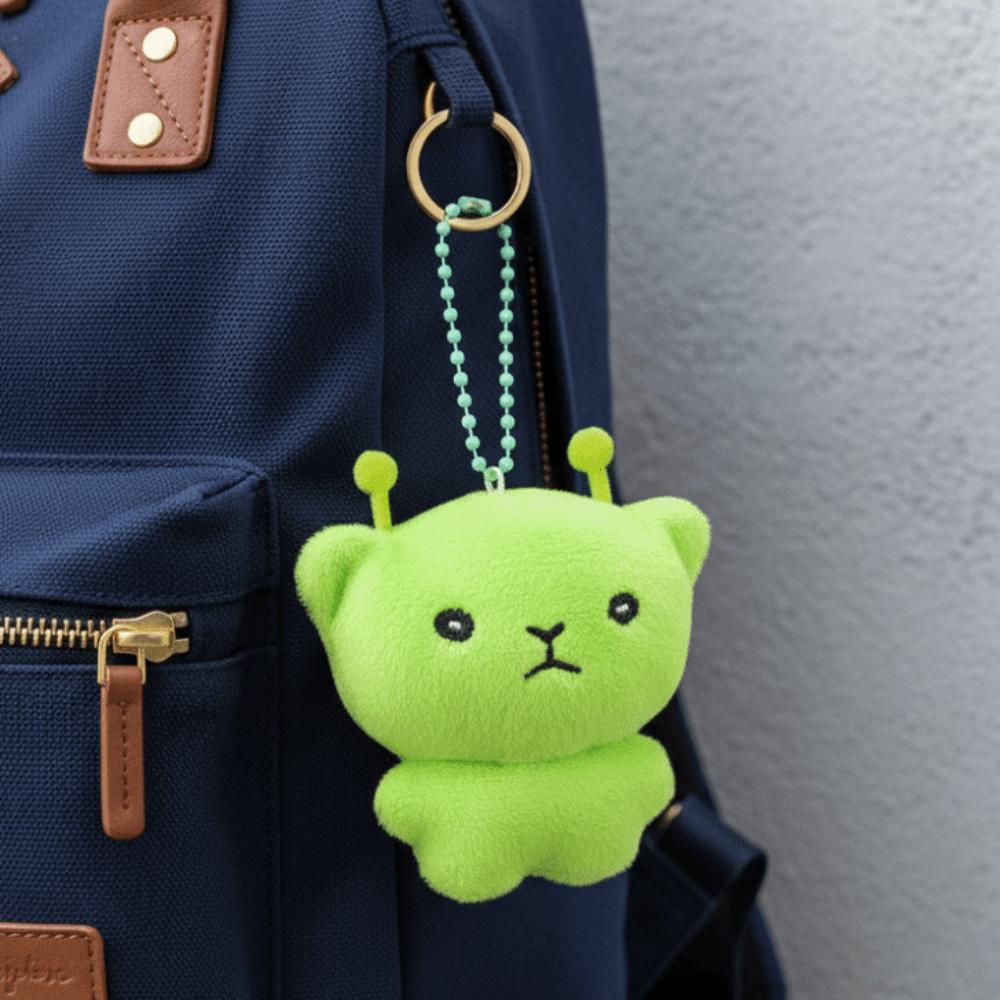 Cute Star Mobile Phone Rope Mini Alien Cat Keychain Cartoon Plush Backpack Pendant  Bag Decor