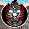 Beach Thick Round 3d Sugar Skull Printed Beach Towel Fabric Quick Dry Towel Compression Towel Tapestry Yoga Mat