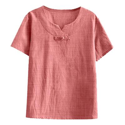 Breathable T-shirt Summer Loose Cotton Clothes Plus Size Women's Short-sleeved Top