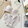 Sweet Girl Lace Edge Sexy Underwear Women's Small Breasts Gather and Show Big Anti-sagging Bra Women's Cotton Chest Without Steel Ring