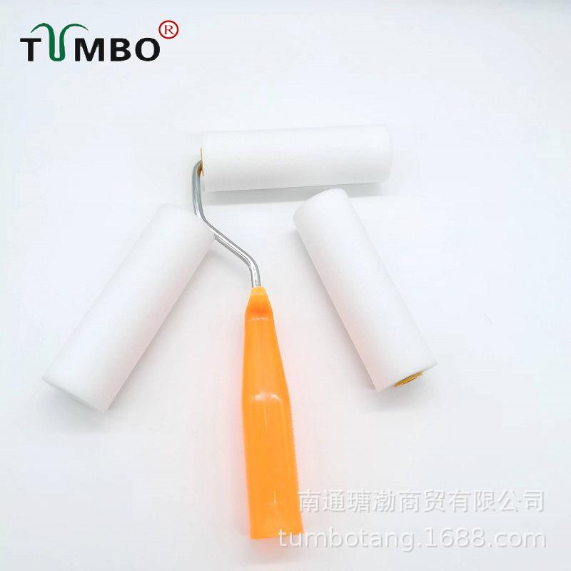 High-Density 4-Inch Water-Based Flat Head Sponge Roller Brush for Furniture Paint Touch-Ups - No Brush Marks