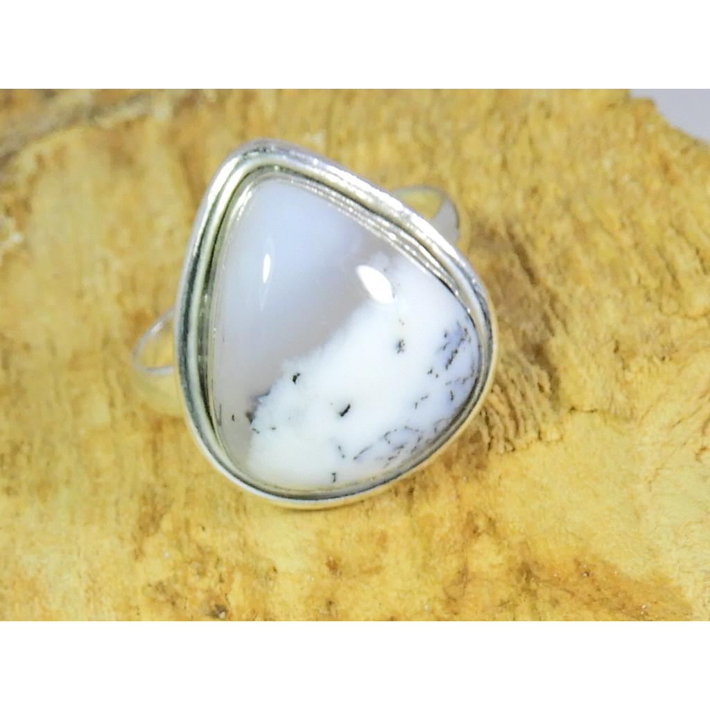 

Natural Dendrite Opal Gemstone 925 Solid Sterling Silver Ring Size US-8.5 PG-227