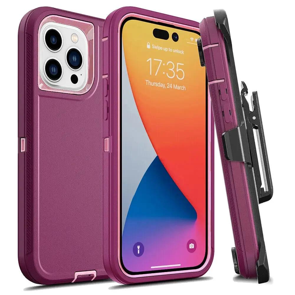 Military Grade Heavy Duty Armor OTT Phone BOX Case for IPhone 17 16 15 14 Plus 13 12 Pro Max Shockproof Belt Clip Holder Cover